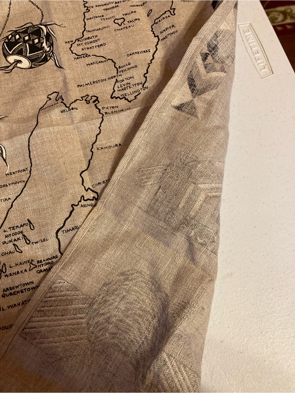 New Zealand Linen Tea Towel — Natural with Black Print - Picture 10 of 10